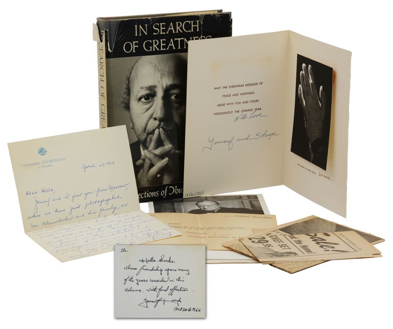 Item #140943001 In Search of Greatness: Reflections of Yousuf Karsh (with signed Christmas card). Yousuf Karsh.