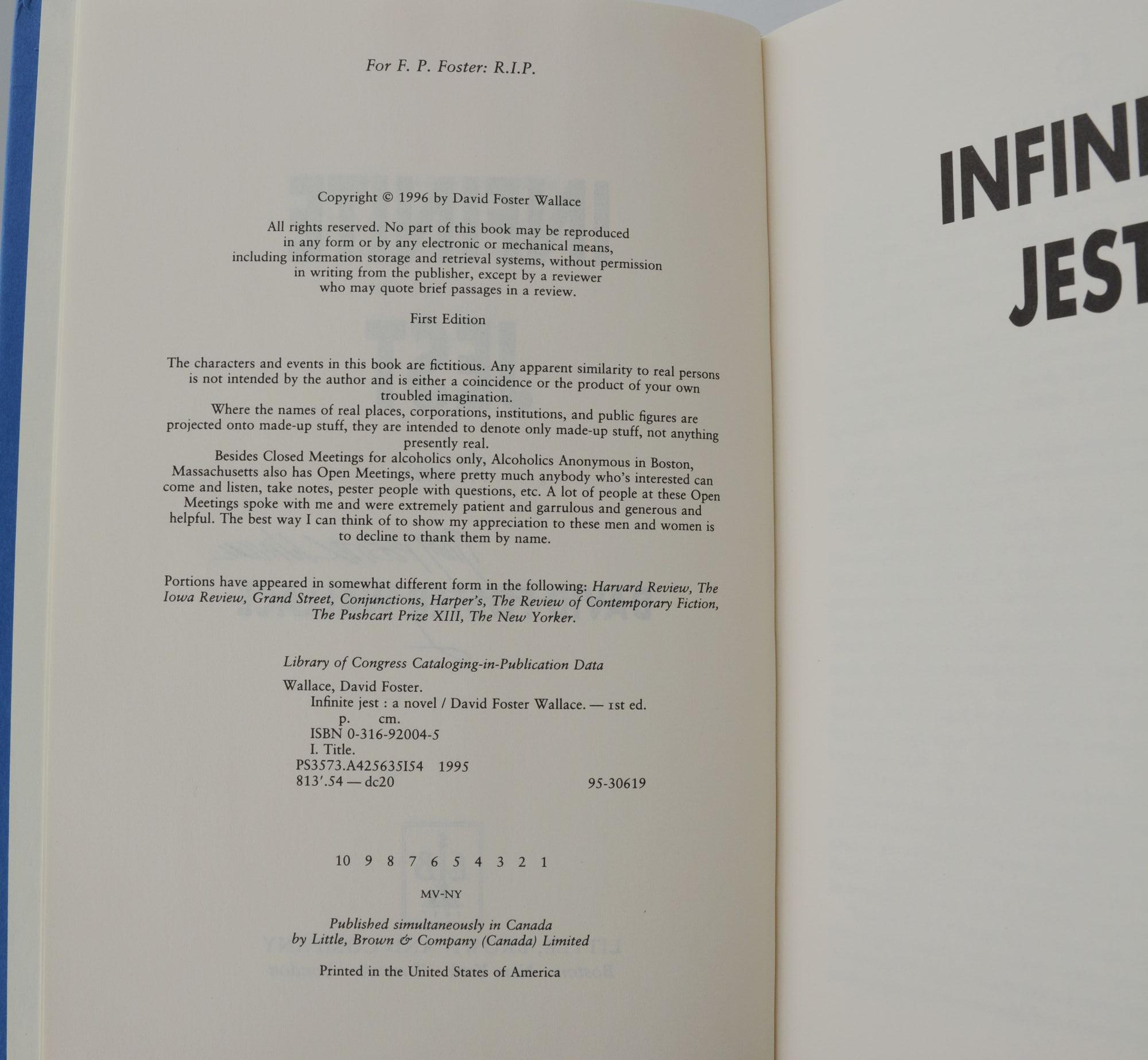 Infinite Jest, David Foster Wallace. First Edition. – The Rare Book Sleuth