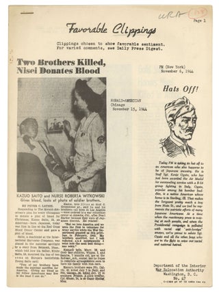 Large Archive of Documents on Japanese Internment from the War Relocation Authority