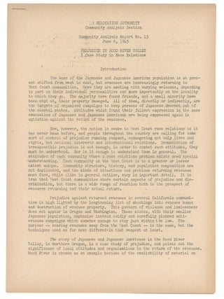 Large Archive of Documents on Japanese Internment from the War Relocation Authority