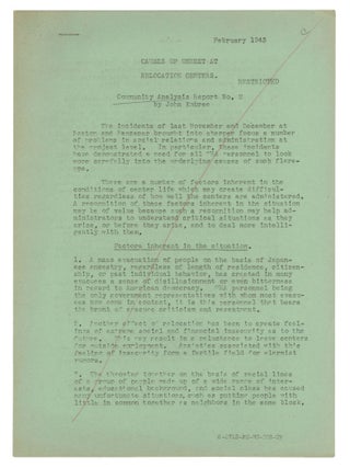 Large Archive of Documents on Japanese Internment from the War Relocation Authority