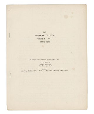 Item #140943226 The Reader and Collector: Volume 4, Number 1. April, 1946. H. C. Koenig