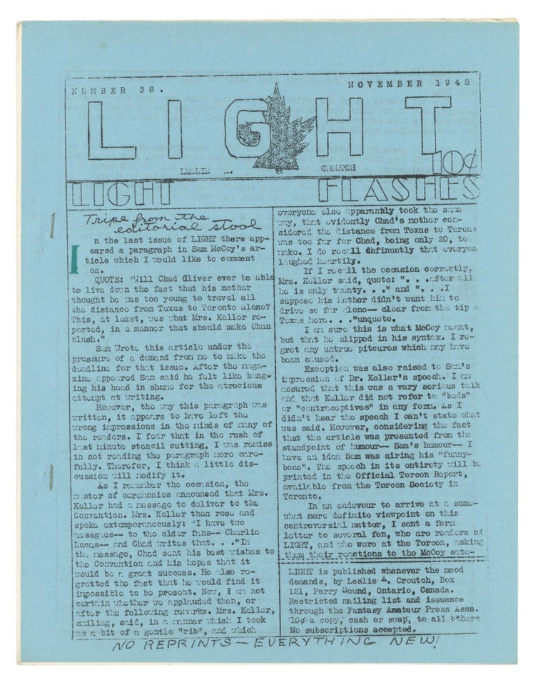 Item #140943288 Light: Number 38. September, 1948. Leslie A. Croutch.