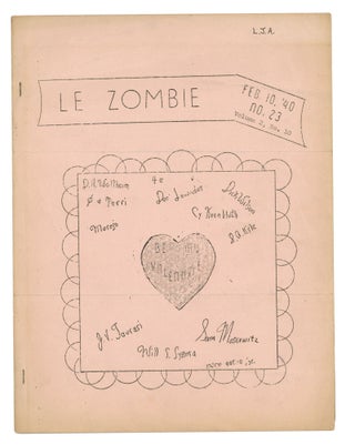 Item #140943304 Le Zombie: Whole Number 23. Volume 2, Number 10. February 10, 1940. Bob Tucker