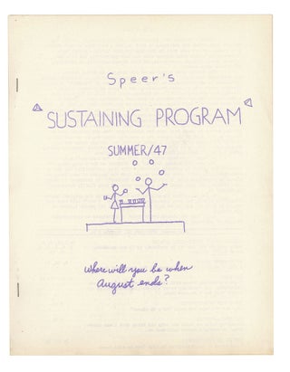 Item #140943328 Speer's Sustaining Program: Summer 1947. Jack Speer