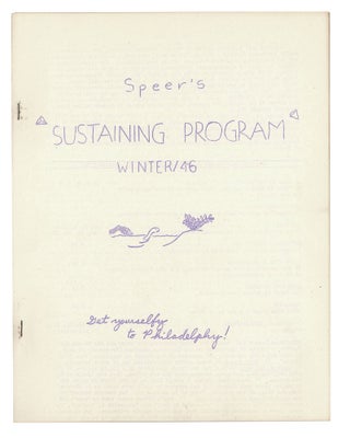 Item #140943329 Speer's Sustaining Program: Winter 1946. Jack Speer