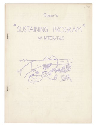 Item #140943331 Speer's Sustaining Program: Winter 1945. Jack Speer