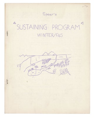 Item #140943331 Speer's Sustaining Program: Winter 1945. Jack Speer