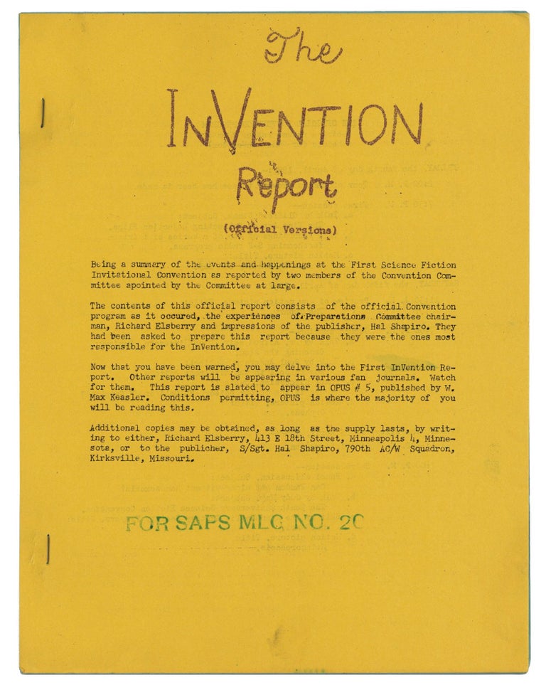 Item #140943389 The InVention Report. Richard Elsberry, Hal Shapiro.