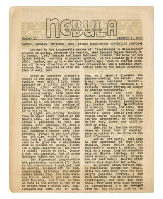 Item #140943403 Nebula - The Fantasy Fan Record: Number 21. January 1, 1944. Larry Shaw