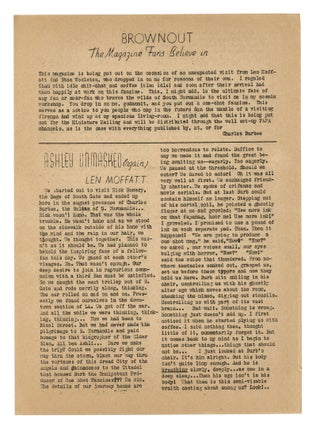 Item #140943419 Brownout: The Magazine Fans Believe In. Len Moffatt, Stan Woolston, Charles Burbee