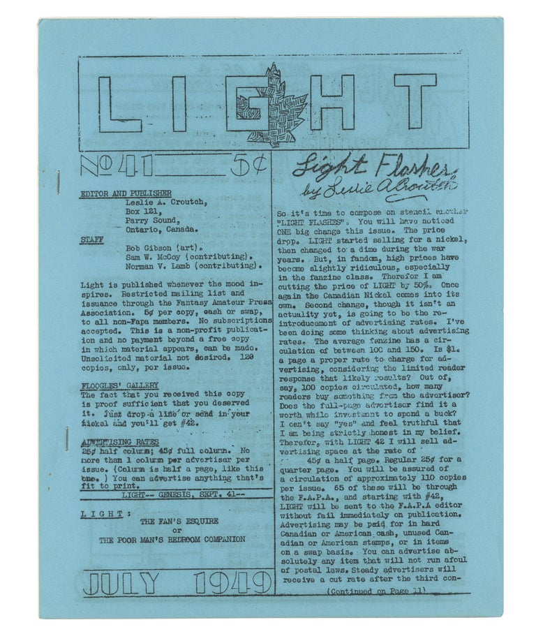 Item #140943434 Light: Number 41. July, 1949. Leslie A. Croutch.