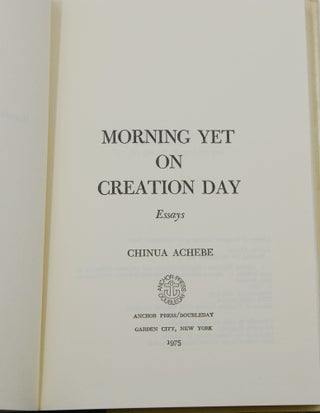 Morning Yet on Creation Day: Essays