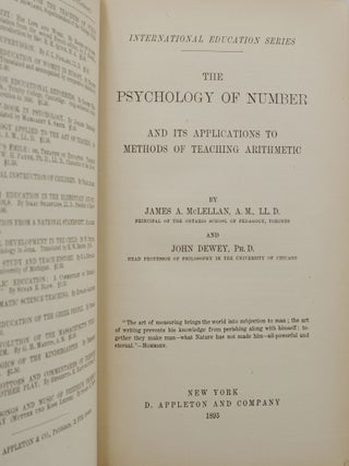 The Psychology of Number and Its Applications to Methods of Teaching Arithmetic