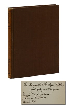 Item #140943853 Bronze: A Book of Verse. Georgia Douglas Johnson, W E. B. Du Bois, Introduction