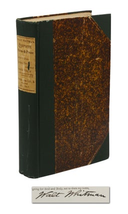 Item #140943915 Complete Poems & Prose of Walt Whitman 1855... 1888. Authenticated & Personal...