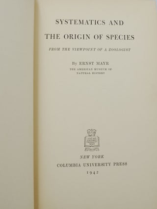 Systematics and the Origin of Species