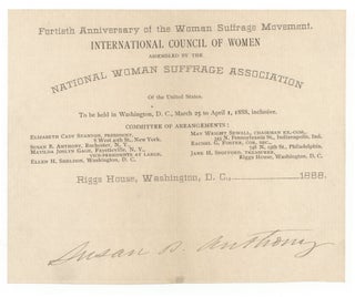 Item #140944072 [Letterhead] Fortieth Anniversary of the Woman Suffrage Movement, International...