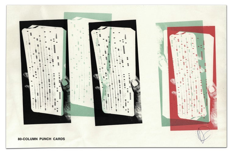 Item #140944086 80-Column Punch Cards (Signed original silkscreen print). Douglas Coupland.