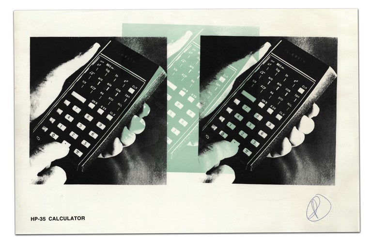Item #140944087 HP-35 Calculator (Signed original silkscreen print). Douglas Coupland.
