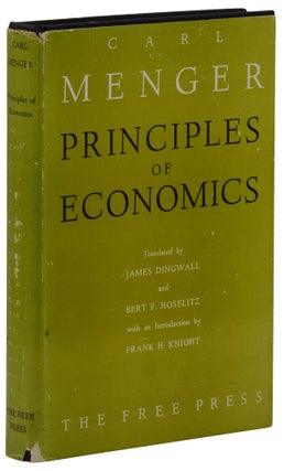 Item #140944141 Principles of Economics. Carl Menger
