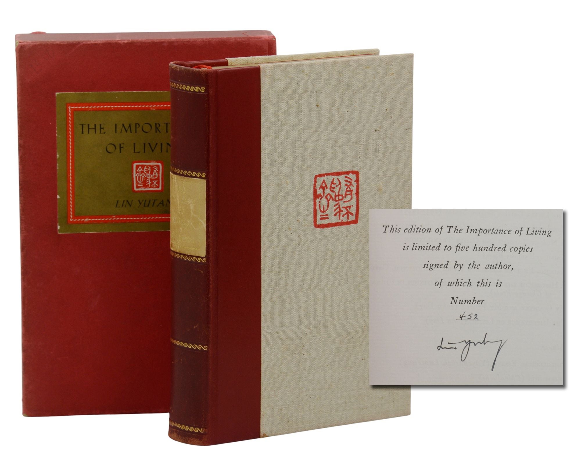 The Importance of Living | Lin Yutang | Signed Limited First Edition