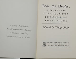 Beat the Dealer: A Winning Strategy for the Game of Twenty One