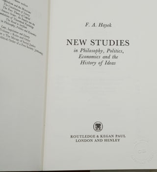New Studies in Philosophy, Politics, Economics, and the History of Ideas