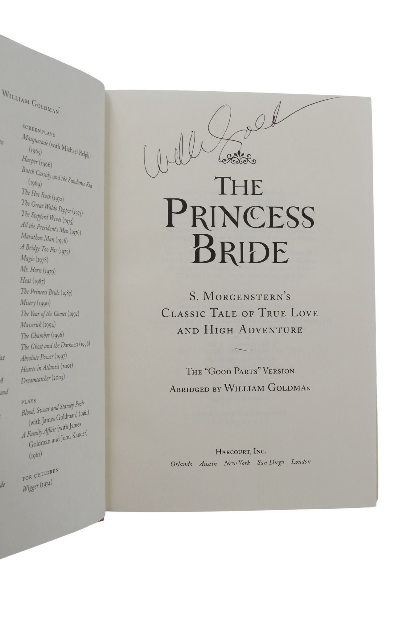 The Princess Bride S. Morgenstern s Classic Tale of True Love and High Adventure by William Goldman on Burnside Rare Books