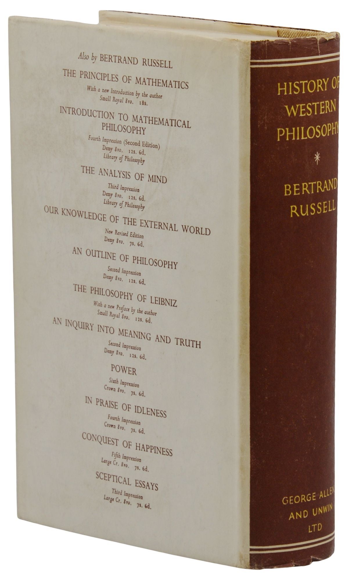 History Of Western Philosophy | Bertrand Russell | First Edition