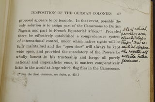 African Questions at the Paris Peace Conference: With Papers on Egypt, Mesopotamia, and the Colonial Settlement (Hubert Harrison's copy)