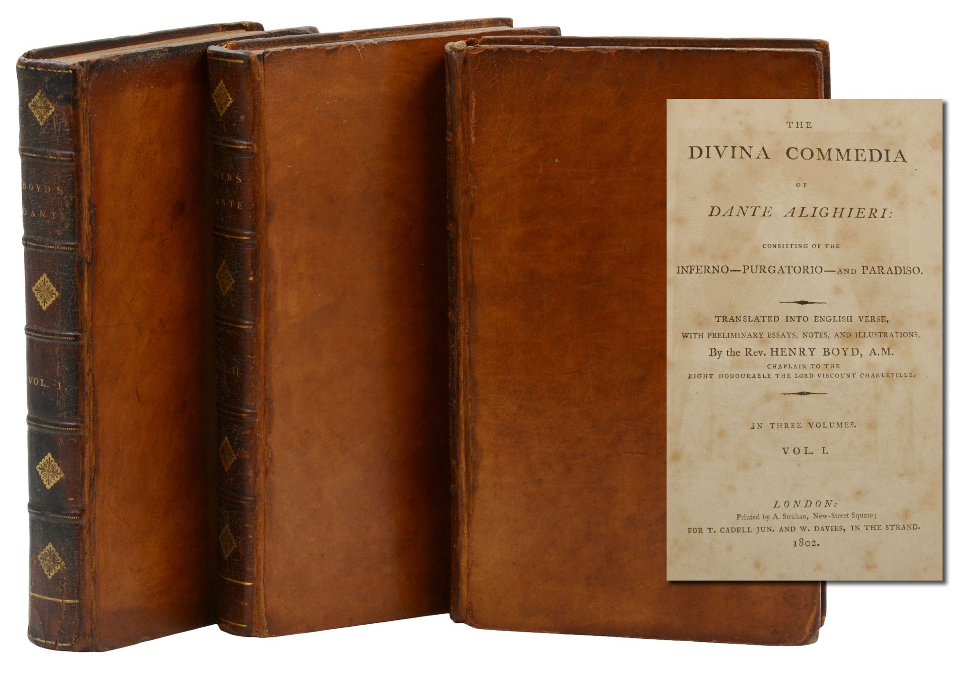 The Divine Comedy . The Divina Commedia of Dante Alighieri Consisting of the Inferno Purgatorio and Paradiso by Dante Alighieri Rev. Henry Boyd