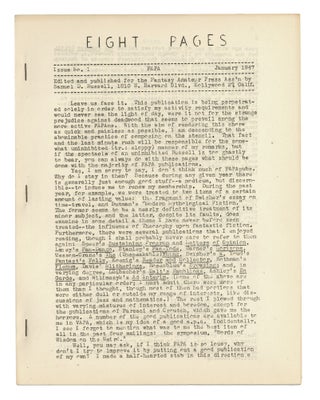 Item #140944567 Eight Pages: Issue #1. January 1947. Samuel D. Russell