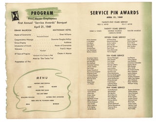 27 Years of Progress: Fred Meyer Employee Service Award Banquet (Original program with signed Fred Meyer Employee Service Certificate)