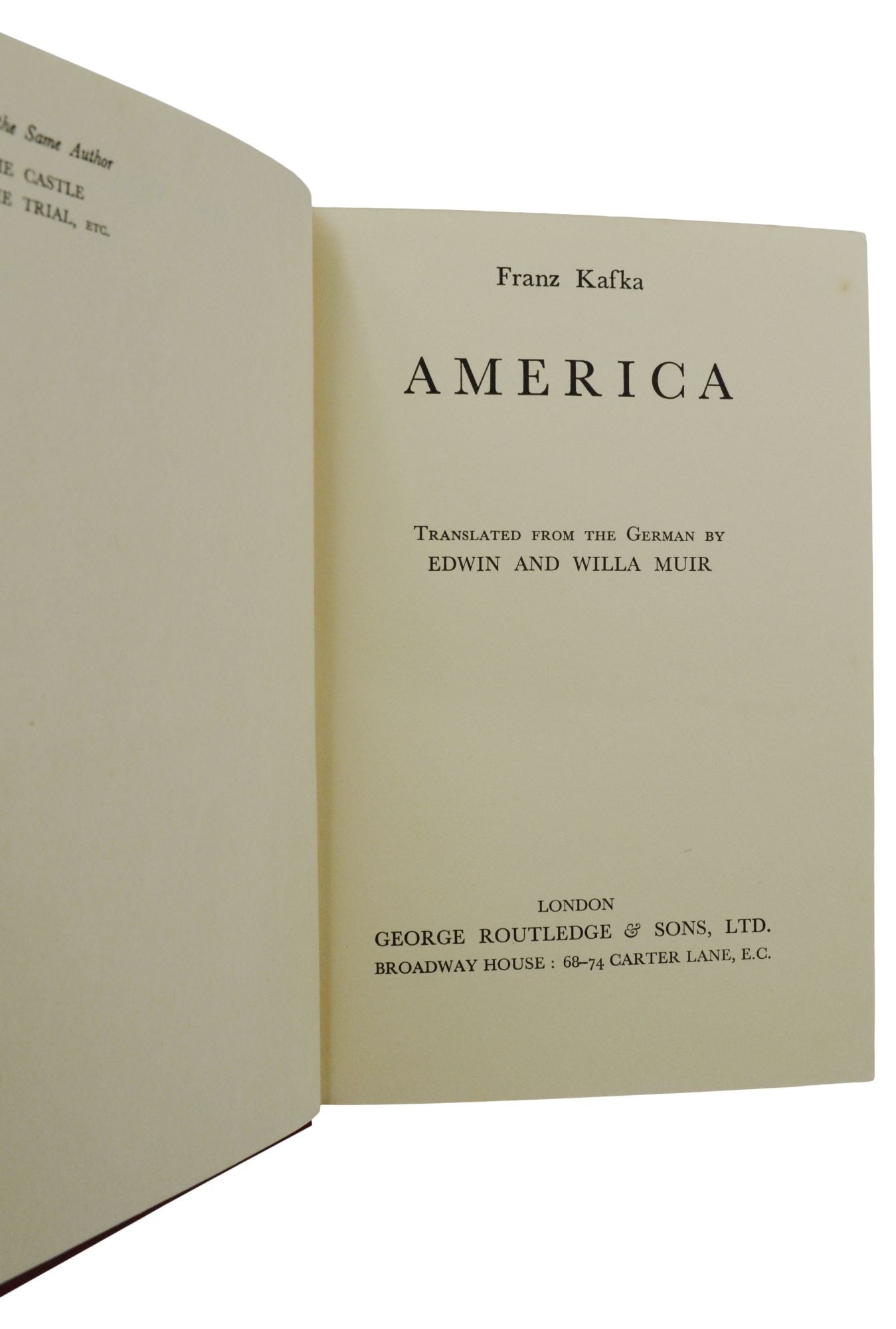 America by Franz Kafka on Burnside Rare Books