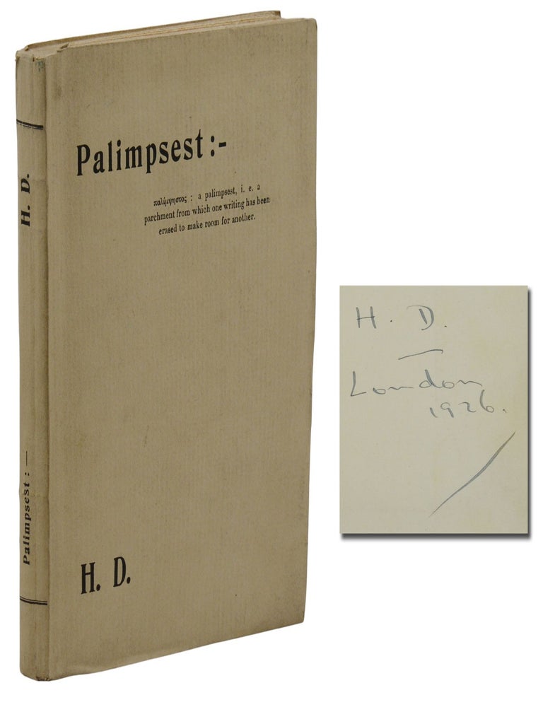Item #140944845 Palimpsest. H. D., Hilda Doolittle.