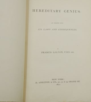 Hereditary Genius: An Inquiry into its Laws and Consequences