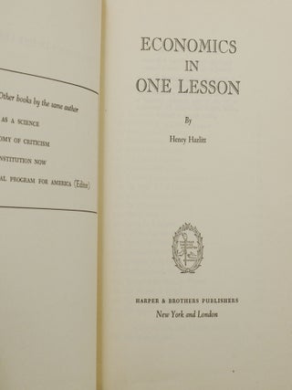 Economics in One Lesson