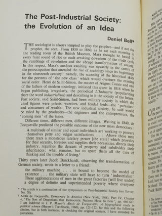 The Post-Industrial Society: The Evolution of an Idea