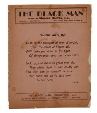 Item #140945021 The Black Man Vol. II, No. 8. December, 1937. Marcus Garvey