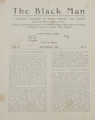 The Black Man Vol. II, No. 8. December, 1937.