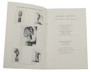 Negro Artists: An Illustrated Review of Their Achievements, Including Exhibition of Paintings by the late Malvin Gray Johnson and sculptures by Richmond Barthe and Sargent Johnson. Presented by the Harmon Foundation in cooperation with the Delphic Studios April 22 - May 4 1935, inclusive.