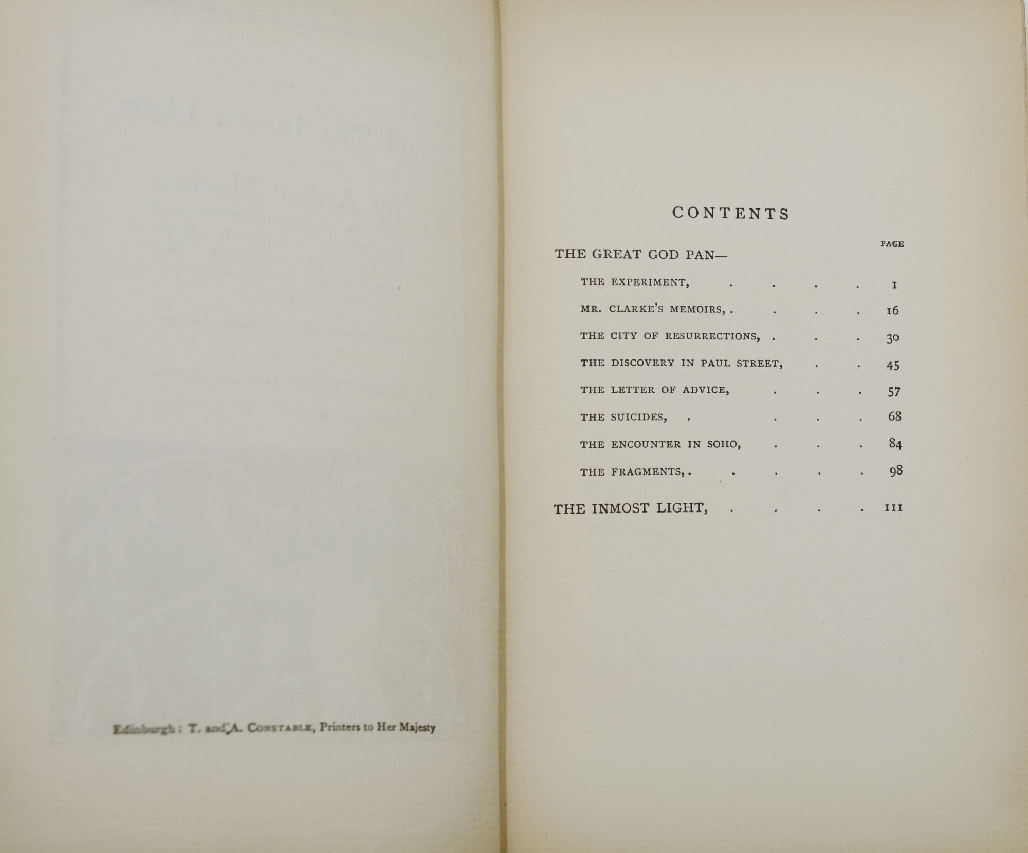 The Great God Pan and The Inmost Light | Arthur Machen, Aubrey ...