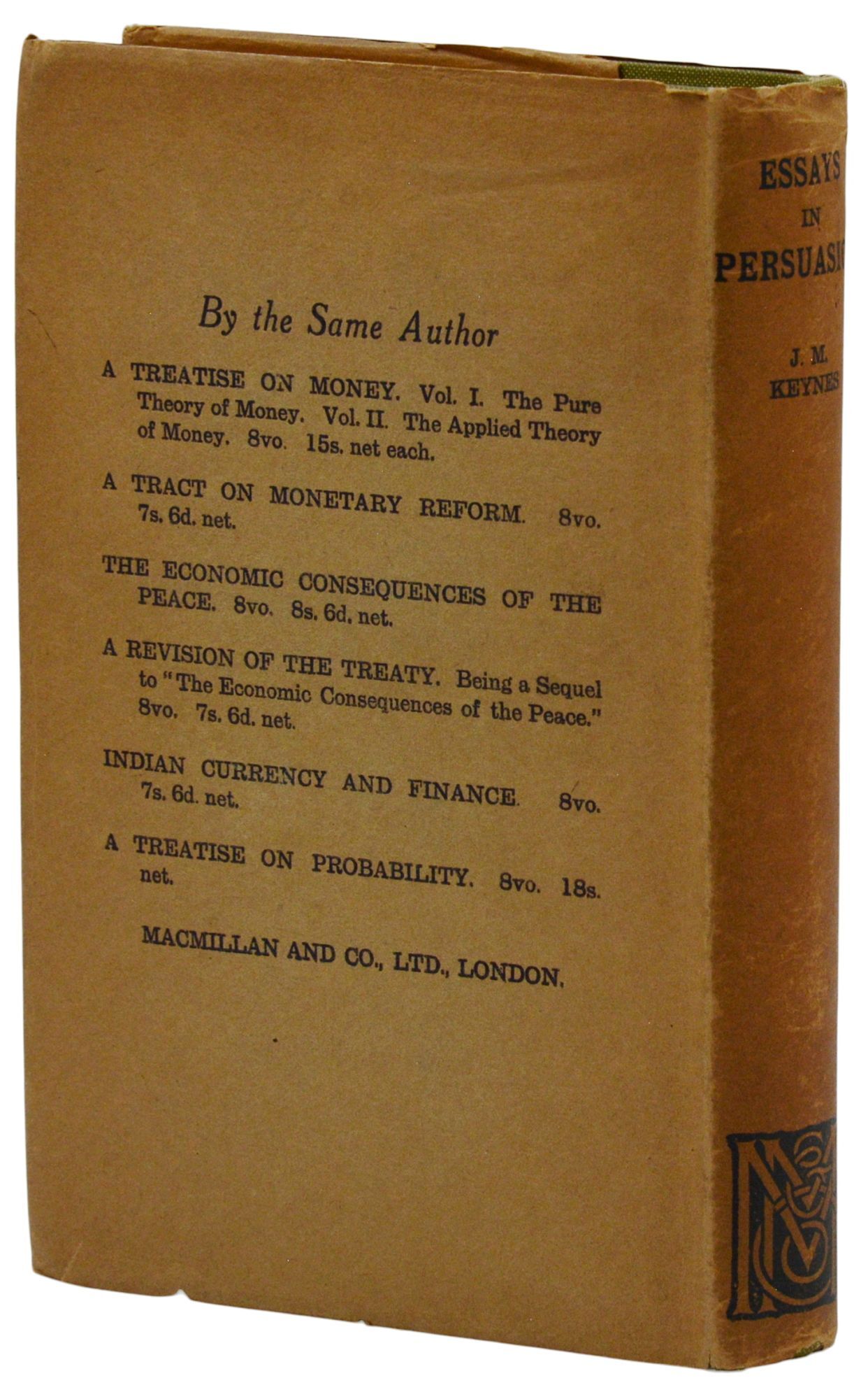 Essays in Persuasion | John Maynard Keynes | First Edition