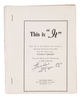 Item #140945119 It [Cover title: This is "It": Only One of the Thirteen Great Stories in Theodore...