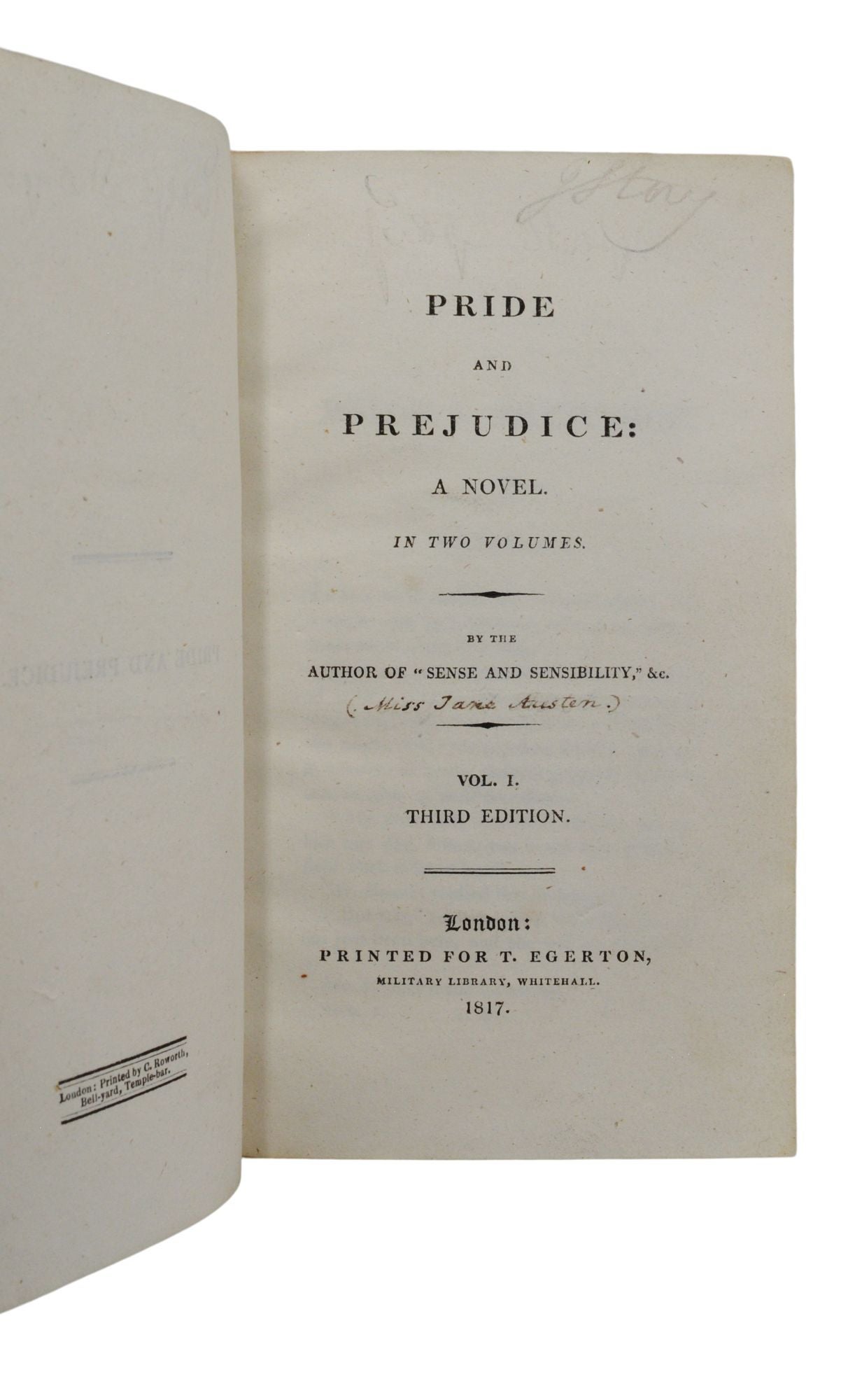 Pride and Prejudice Jane Austen First Edition Rare Book