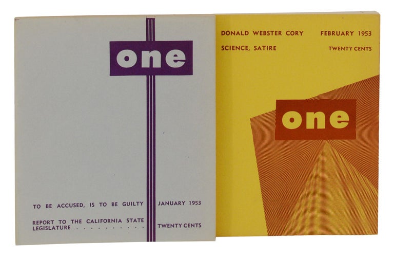 Item #140945405 One Magazine (The first two issues of the pioneering gay periodical). Martin Block, Dale Jennings, Don Slater.