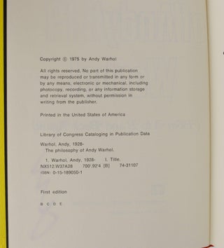 The Philosophy of Andy Warhol: From A to B and Back Again