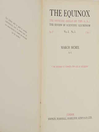 The Equinox: The Official Organ of the A∴A∴, The Review of Scientific Illuminism