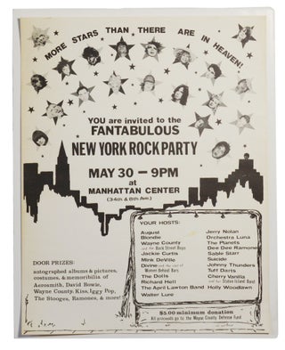 Item #140945512 YOU are invited to the FANTABULOUS NEW YORK ROCK PARTY, May 30 - 9PM at Manhattan...